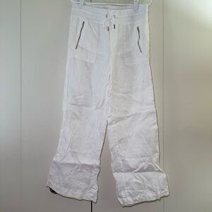 Athleta White Cabo Linen Wide Leg Pants